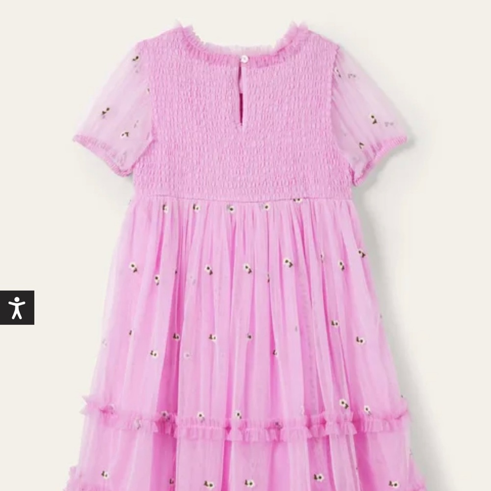 Mini Boden Lilac Floral Tiered Tulle Dress 6/7